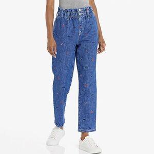 Tommy Hilfiger jeans embroided stars blue cinched stretchy waste band slimming‎